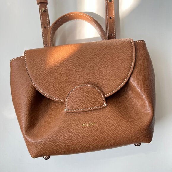 Polene Brown Numero Uno Nano Top Handle Crossbody Bag - Picture 1 of 10